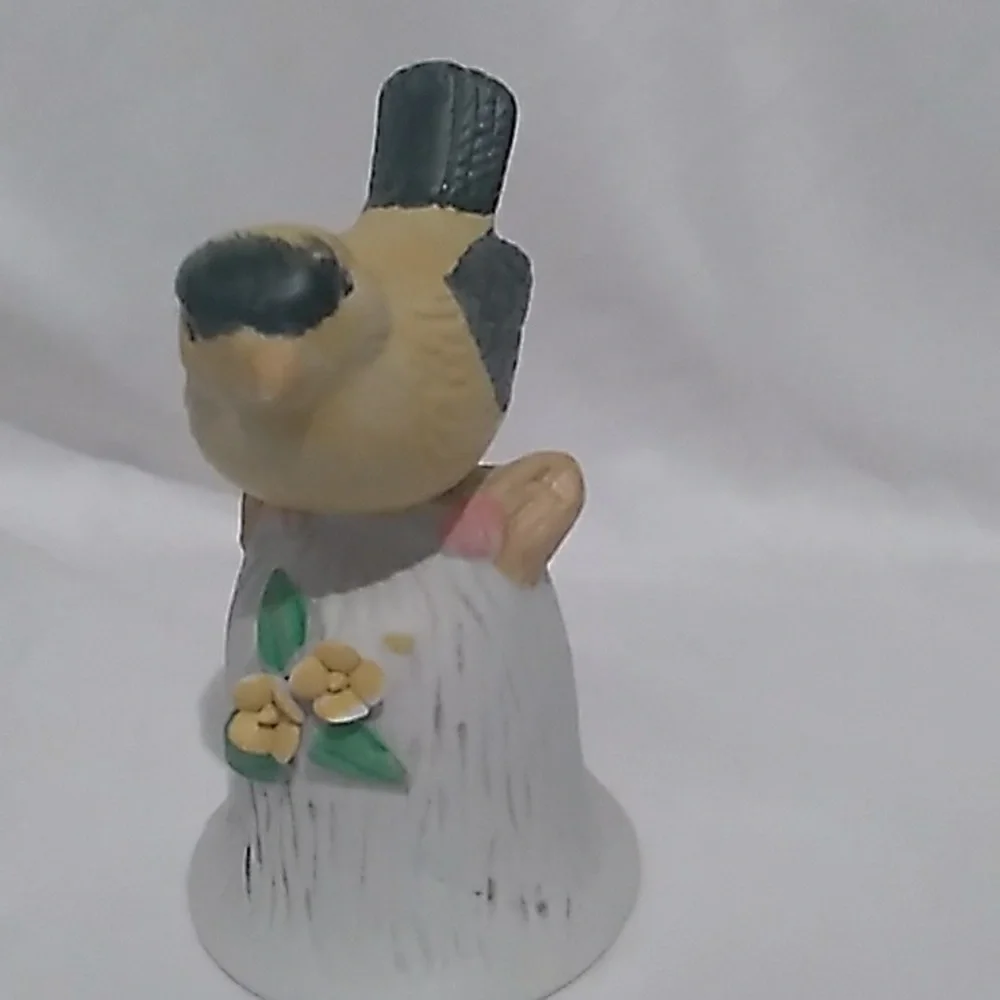 Vintage Yellow Finch Bird Bone-china Bell (S1)